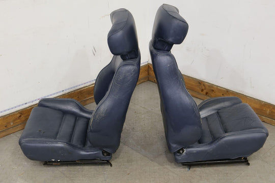 89-91 Mazda RX7 FC Convertible Pair LH&RH Leather Bucket Seats (Blue) Heavy Wear