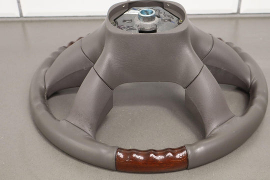 03-06 Cadillac Escalade / GMC Denali Pewter / Woodgrain Leather Steering Wheel