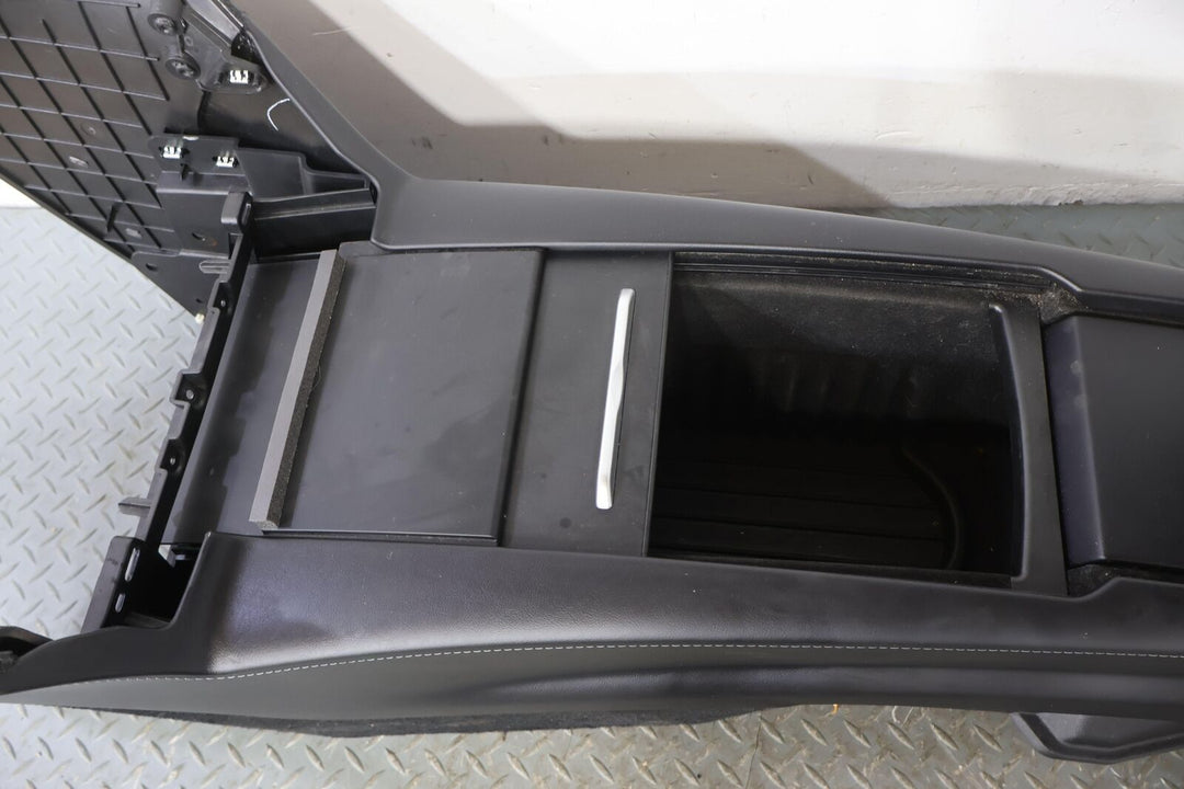 2016 Tesla Model S OEM Floor Center Console W/ Armrests (Black/Woodgrain)