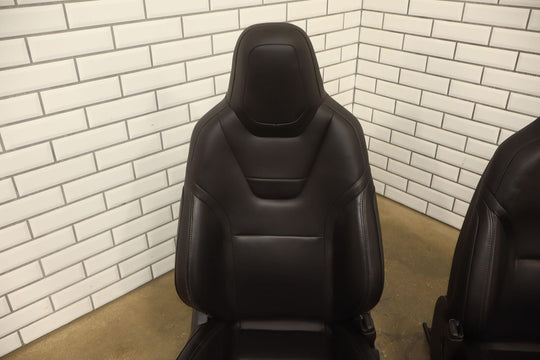 2016 Tesla Model S Gen 3 Black Leather Heated Seat Set (Front/Rear) OEM