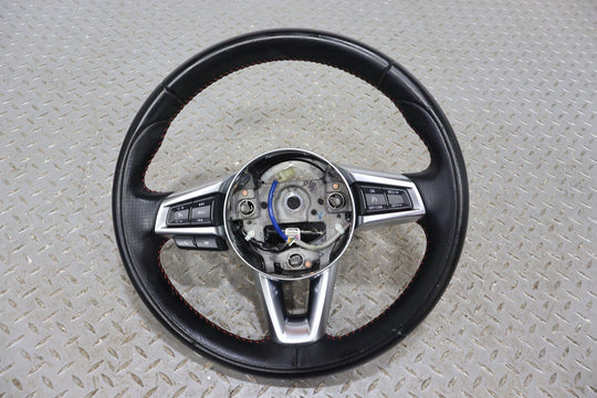 17-20 Fiat 124 Spider OEM Leather Steering Wheel (Nero XR/Red Stitch) See Photos