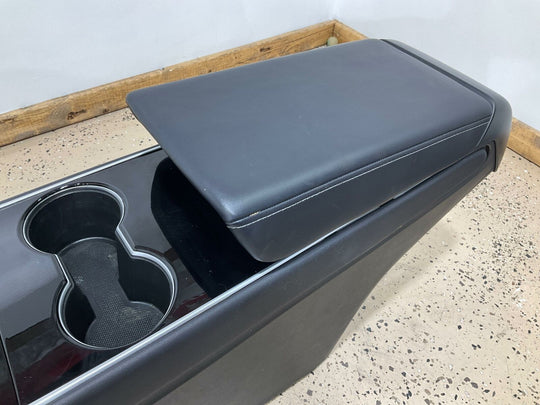 17-20 Tesla Model 3 Floor Console W/ Lid & Cubby Doors OEM (Black)