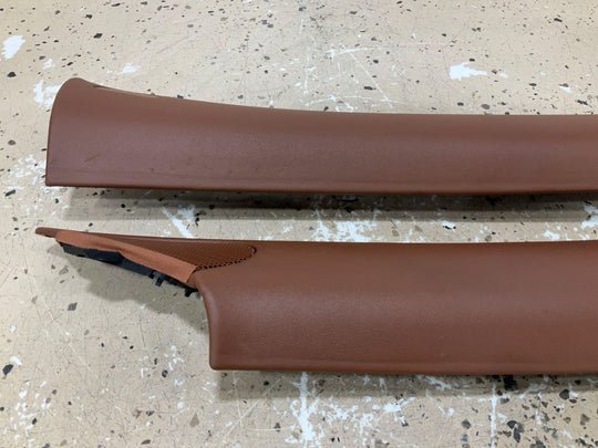 03-10 Bentley Continental GT Driver & Passenger Pair of A Pillar Trims (Brown)