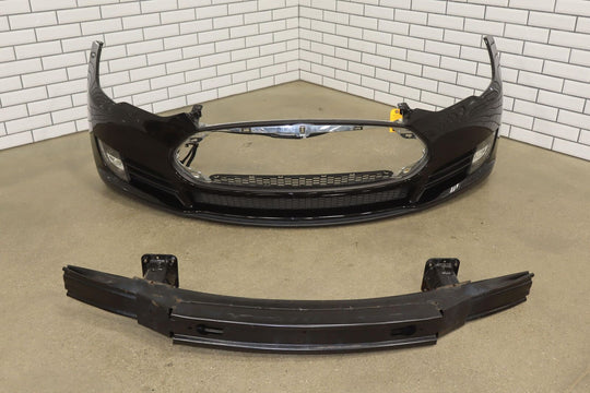 2012-2015 Tesla Model S OEM Front Bumper with Fogs/Shutters (Black PBSB)