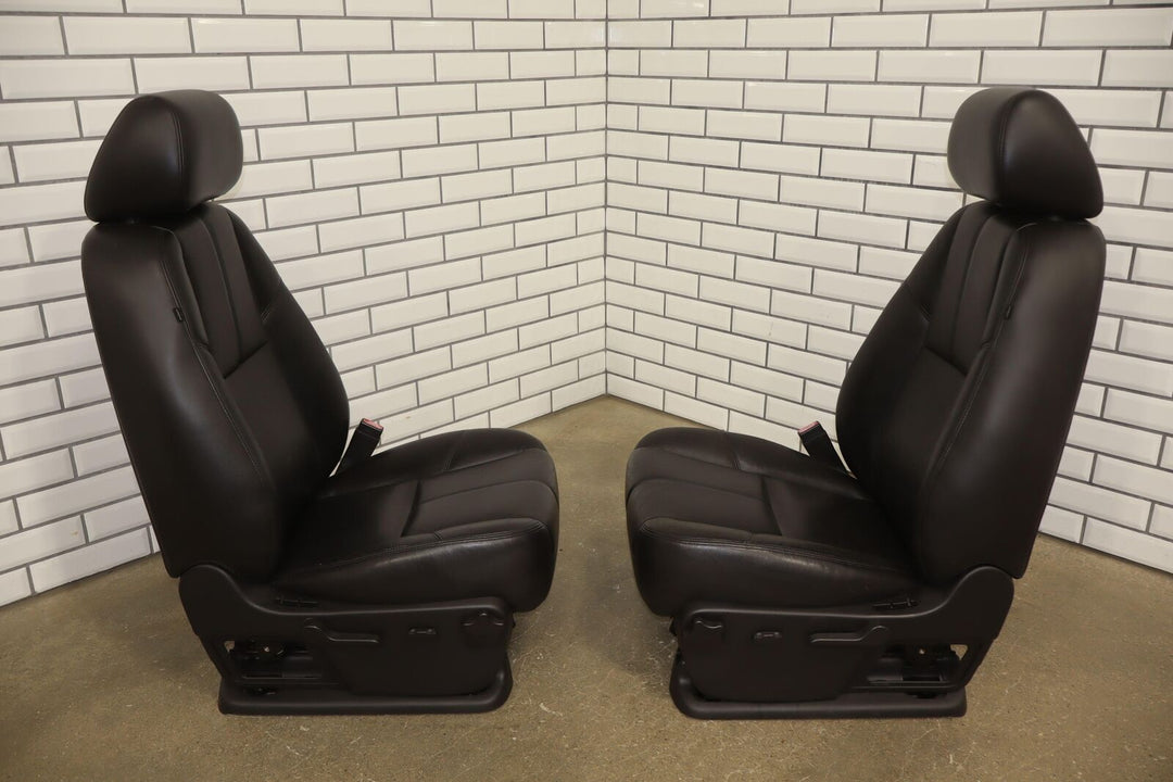 2012-2013 Chevy Silverado Crew Cab Complete Black Leather Seat Set with Console