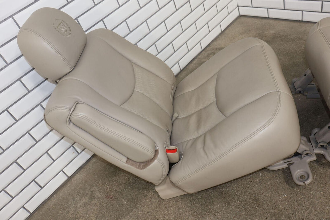 03-06 Cadillac Escalade Short WB 2nd Row Leather Seat Set (Shale 152) Mild Wear