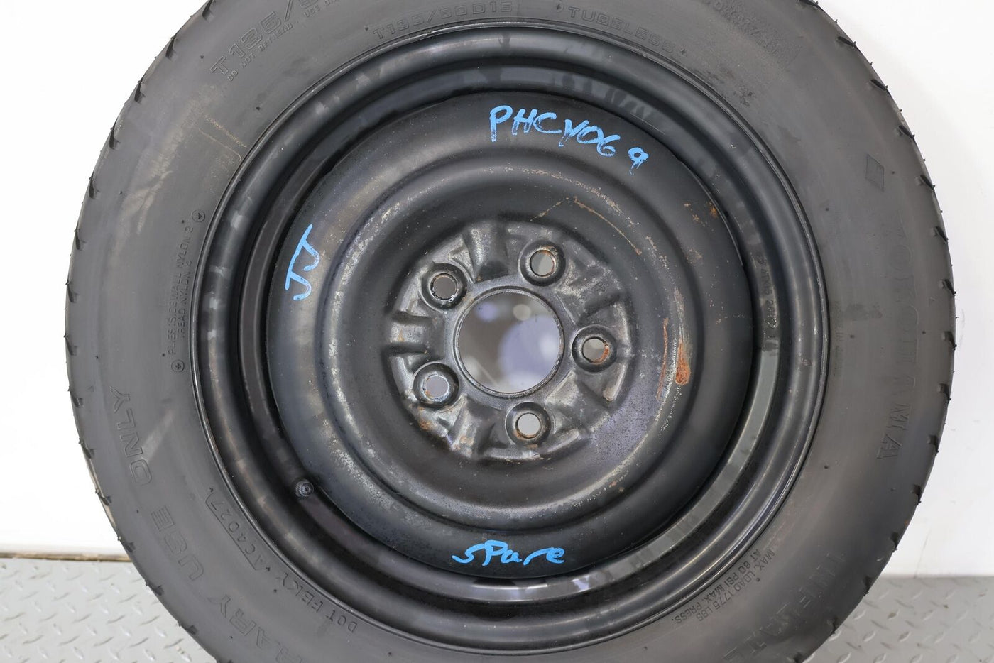 86-89 Chrysler Conquest TSI 15x4 OEM 5 Lug Spare WHeel & Tire (Holds Air)