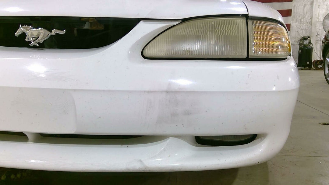 94-98 Ford Mustang Front Bumper - Paint Cracked / Damaged - Ultra White