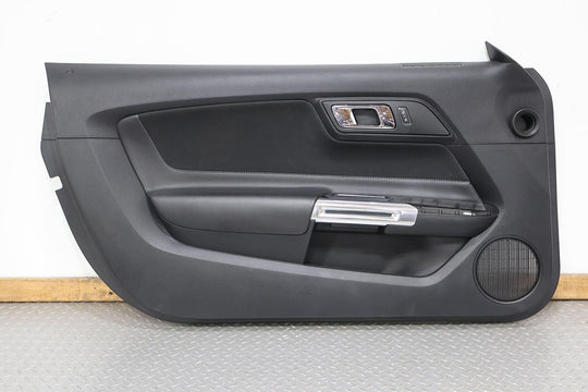 15-17 Ford Mustang GT Left Interior Door Trim Panel (Ebony 21/ Aluminum Trim)