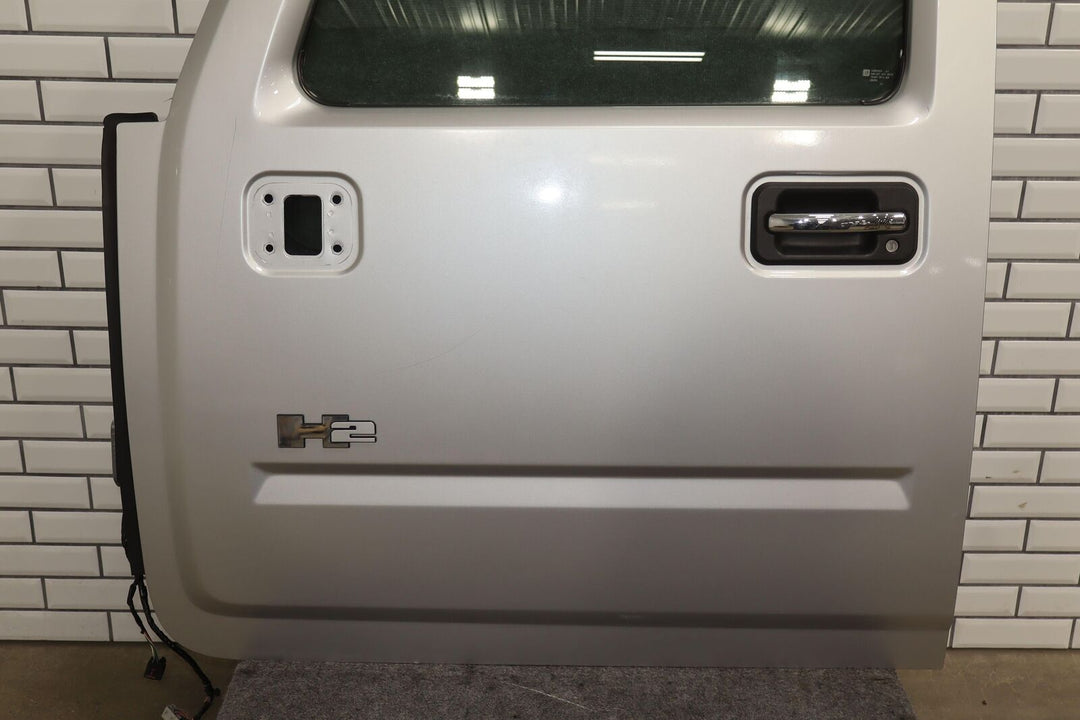 03-09 Hummer H2 Front Left Driver Door W/Window Silver Ice Metallic *Scratched*