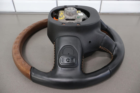 19-21 Ram 1500 Longhorn New Style Heated Leather Steering Wheel (Black XT)