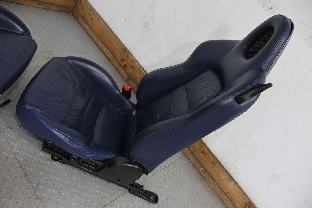 04-05 Honda S2000 Pair LH&RH Leather Manual Seats Set (Blue Type C) See Photos