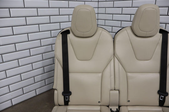 16-20 Tesla Model X Rear 3rd Row Leather Seat (Cream) Light Wear