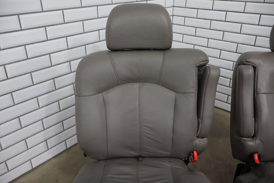 99-02 Chevy Suburban / Yukon XL Leather 2nd Row Captains Chairs (Medium Gray)