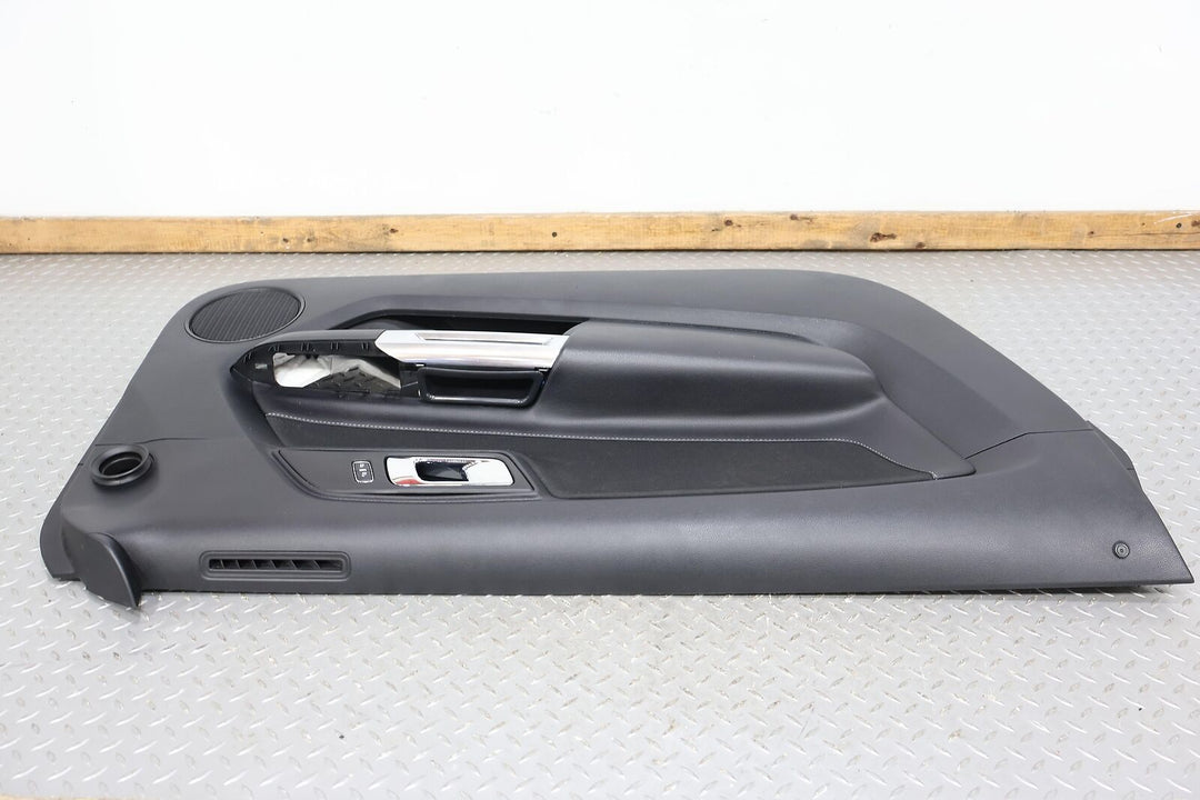 15-17 Ford Mustang GT Left Interior Door Trim Panel (Ebony 21/ Aluminum Trim)