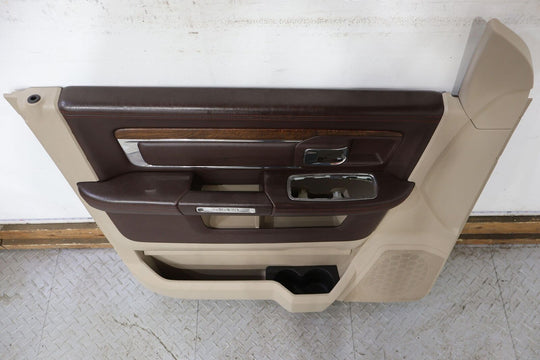 13-18 Ram 1500 Longhorn Southfork Door Trim Panels Set of 4 (Light Frost/Brown)