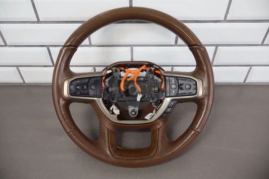 18-21 Ram 1500 Longhorn Leather Heated Steering Wheel OEM (Brown N6/Rose Gold)