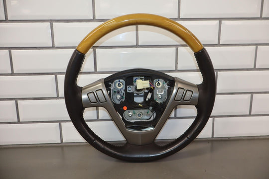 04-07 Cadillac XLR Ebony Leather Steering Wheel W/ Light Wood Trim