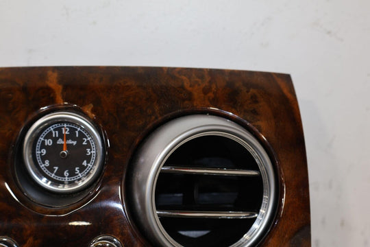 03-10 Bentley Continental GT Radio Trim Bezel (Woodgrain) W/ Clock & Vents