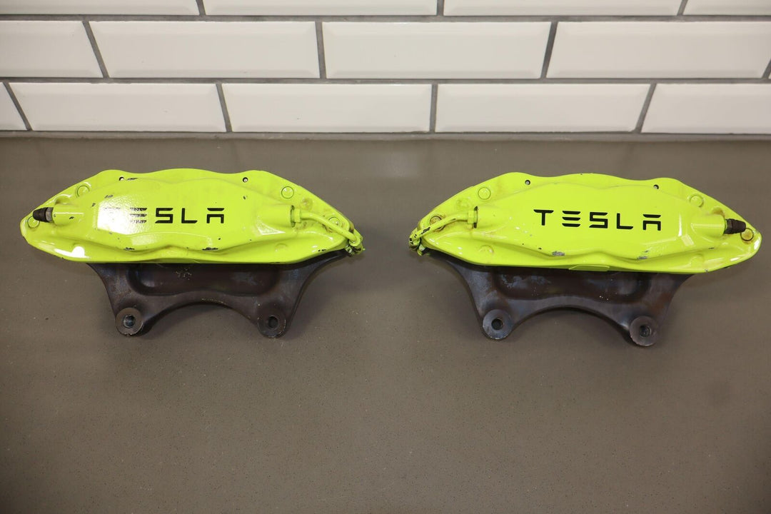 2012-2020 Tesla Model S / X Neon Green Custom Brake Caliper Set (6)