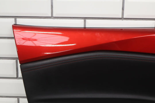 2016-2018 Mazda Miata ND Front Left Door Trim Panel (Black Leather/Red Stitch)