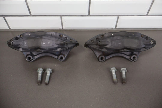 12-20 Tesla Model S Pair LH&RH Rear OEM Brake Calipers (Gray) 90K Miles