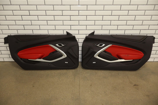 19-24 Chevy Camaro Pair LH&RH Door Trim Panels (Red H16) *See Photos*