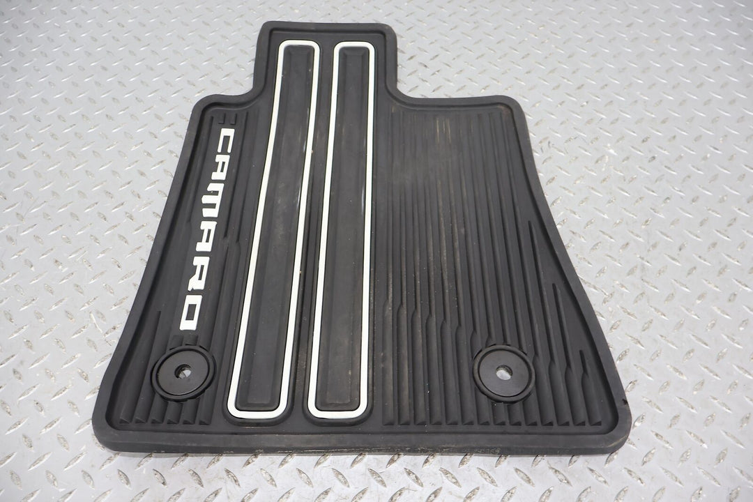 16-20 Chevy Camaro Coupe All Weather Floors Mats Set of 4 (Black/White Accents)