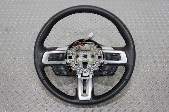 15-17 Ford Mustang GT Leather Steering Wheel (Ebony 21) Manual Trans Mild Wear