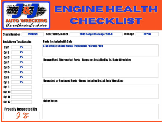 Dodge SRT 6.1L Hemi V8 Engine / 6 Speed Manual Transmission Dropout Hot Rod Swap