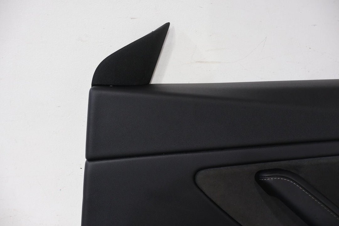 17-23 Tesla Model 3 Front Right RH Interior Door Trim Panel (Black Leather)