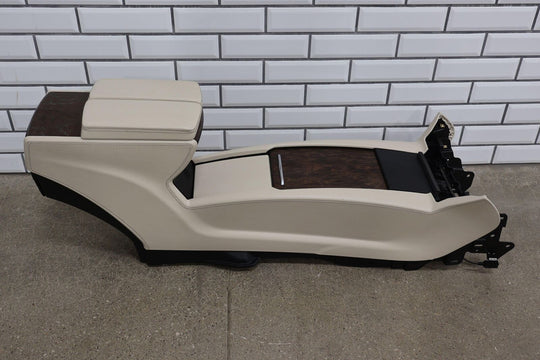 16-20 Tesla Model X OEM Center Console Base W/ Arm Rest (Cream/Woodgrain)