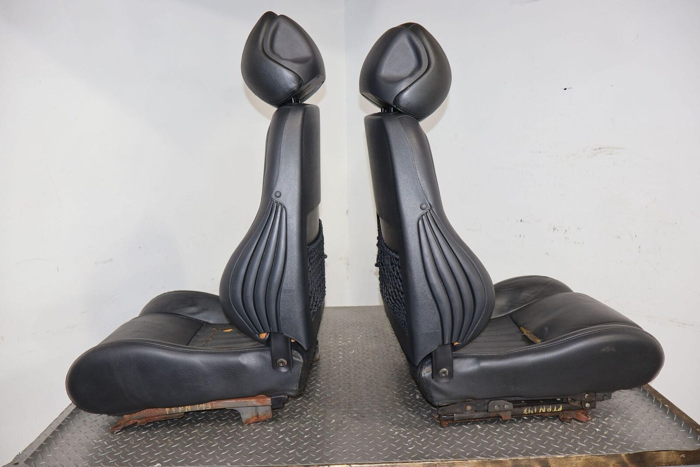 1996 Pontiac Firebird Trans AM Leather Seat Set Front&Rear (Graphite) Cracking