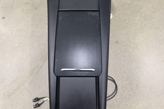 2016 Tesla Model S OEM Floor Center Console W/ Armrests (Black/Tan Leather)