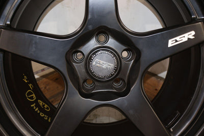 08-15 Mitsubishi Evo X ESR 18x9.5 ET22 Wheels W/ Tires Set of 4 (Curb Rash)