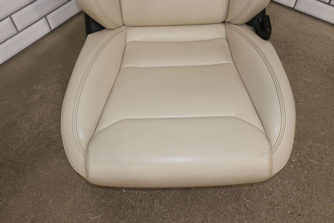 16-20 Tesla Model X Front Right Power/Heated Leather Seat (Cream/Black) Tested