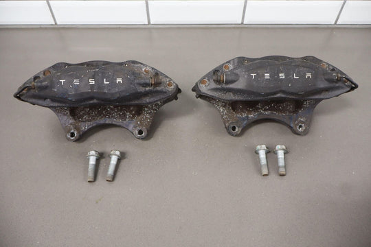 2012-2020 Tesla Model S/X OEM 4 Piston Front Brake Caliper Set (Pair Left/Right)