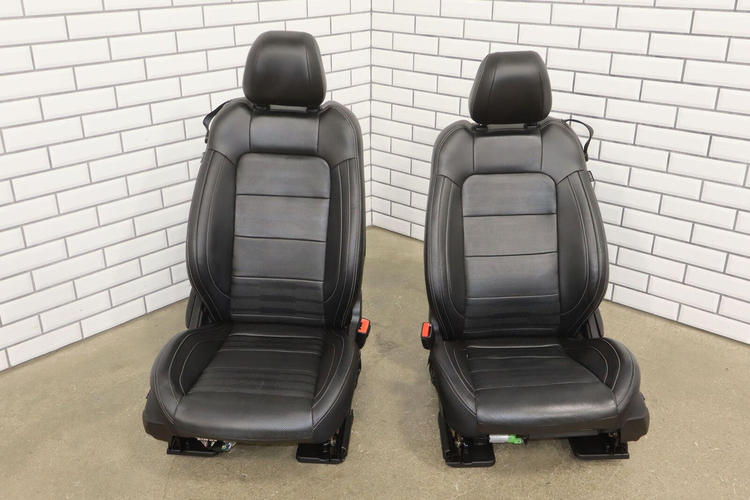 2015-2017 Ford Mustang GT Leather Heated/Ventilated Seat Set (Front/Rear) Black