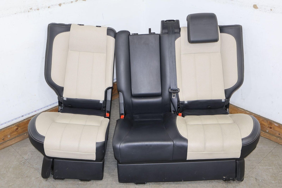 10-13 Range Rover Sport Leather OEM Seat Set (Ivory & Ocean) W/ TV Headrests