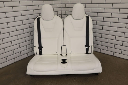 16-20 Tesla Model X Pair LH&RH 3rd Row Leather Seats (White UWT) Light Wear