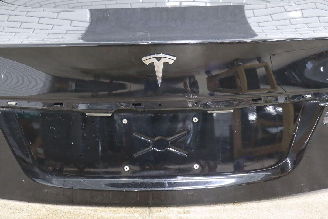 12-15 Tesla Model S Rear Bare OEM Hatch Trunk W/ Glass (Black PBSB) See Photos