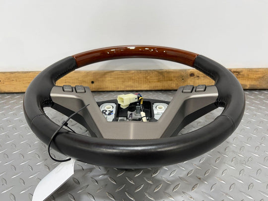 05-07 Cadillac XLR Black Leather Steering Wheel W/Wood Trim(Black 19i&Dark Wood)