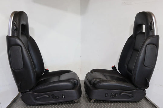 2003-2006 Chevy SSR Pair LH & RH Leather Power Bucket Seat Set (Black) Some Wear