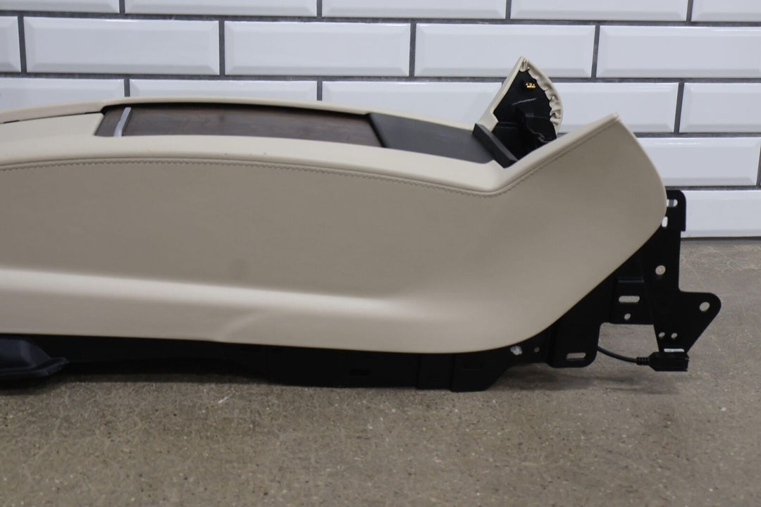 16-20 Tesla Model X OEM Center Console Base W/ Arm Rest (Cream/Woodgrain)