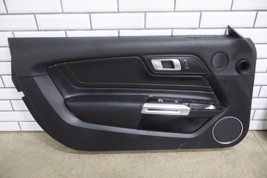 2015-2020 Ford Mustang Black Leather Interior Door Panel Pair/Set (Left / Right)