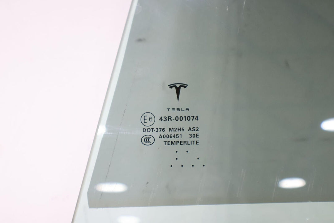 12-20 Tesla Model S Rear Left LH Door Window Glass (Self Tint) Glass Only