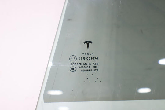 12-20 Tesla Model S Rear Left LH Door Window Glass (Self Tint) Glass Only