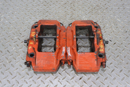 05-12 Porsche 911 997 Pair of LH & RH Rear Brake Calipers (Red) Poor Finish