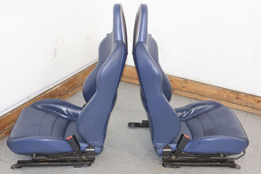 04-05 Honda S2000 Pair LH&RH Leather Manual Seats Set (Blue Type C) See Photos