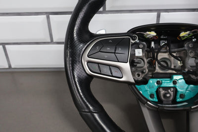 19-23 Dodge Charger SRT Flat Bottom Leather Steering Wheel OEM Black/Silver